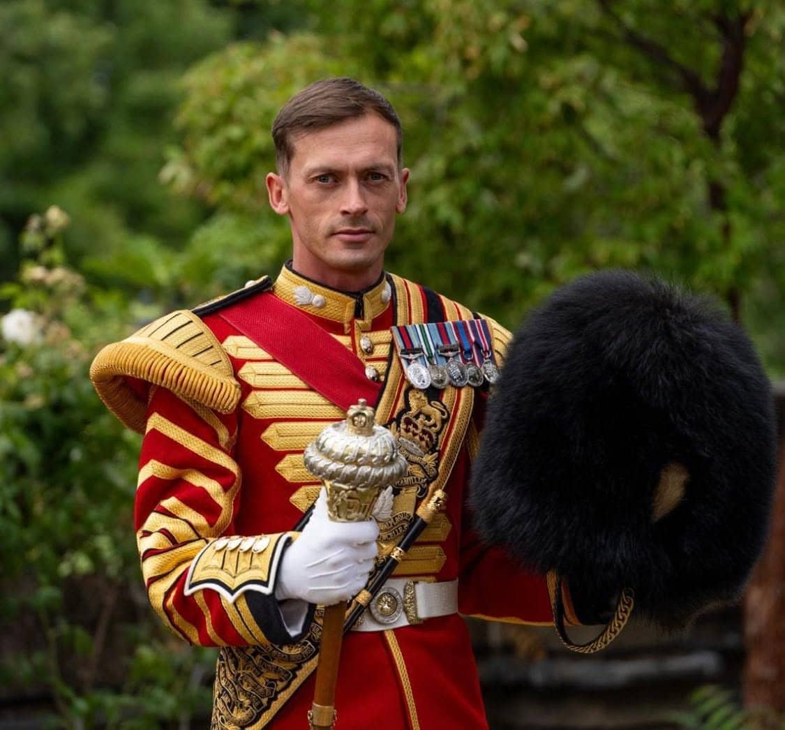 Terry Ellis's son, Colour Sergeant, Grenadier Guards, in ceremonial uniform